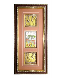 Bastar Wall Art Dhokra Ethnic Design Framed Artwork (55.88 cm x 22.86 cm)