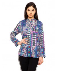 MANSA BLUE PRINTED COTTON SHIRT MANSA RG1022